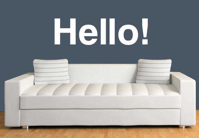 Hello Wall Sticker Decal - Typography Word Art Design Removable Vinyl Modern