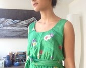 Vintage Green Floral '...