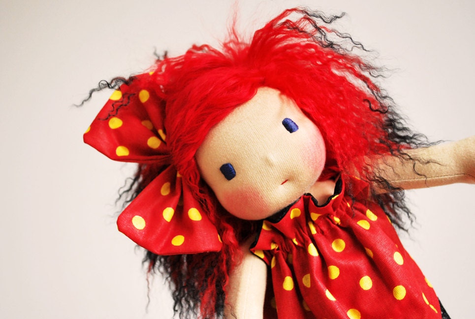 Miss Chilli Chocolate - 13" waldorf inspired doll