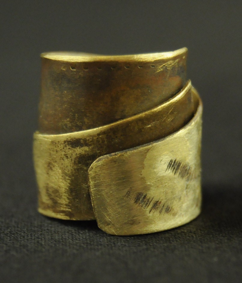 Hand crafted with love, brass ring, unigue gift for Valentine's day