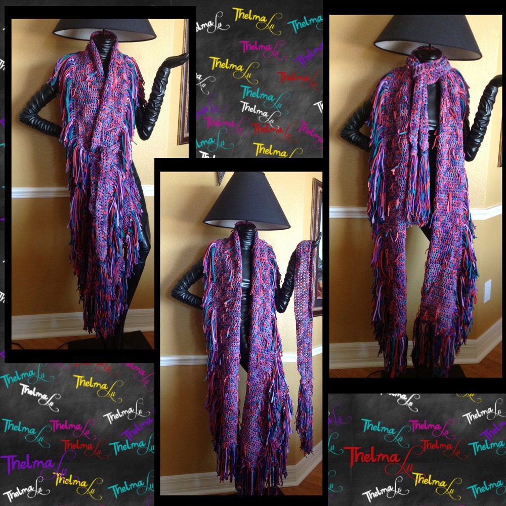 Spring,Summer & Winter too.. Unisex Ribbon Yarn Ultra Fringe Scarf,shawl,Wrap,Cape