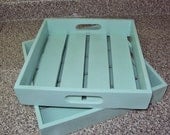 Recycled SERVING TRAYS wood kitchen Summer entertaining Cottage Chic  Eco friendly Wedding decor