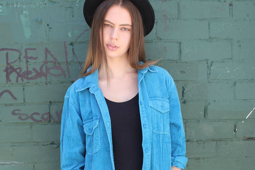 SALE 80s/90s ELECTRIC blue corduroy shirt/jacket // amazing vintage // BRIGHT super cool