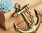 5 Pcs Tibetan antiqued Bronze Anchor for  pendant charm