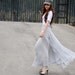 Women's Elegant Gray Maxi Skirt 8 Miters Super Big Sweep Chiffon Long Dress-WH104 XS,S,M,L