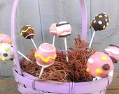 Easter egg cake pops - choice color and flavor pink yellow white black 1 dozen in box- perfect for parties Mother's Day