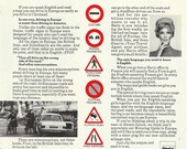 Hertz Driving in Europe Original 1969 Vintage Print Ad No Language Road Signs Rent A Car Automobile Rental
