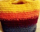 Ombre Crochet Market Tote Handmade Shopping Bag