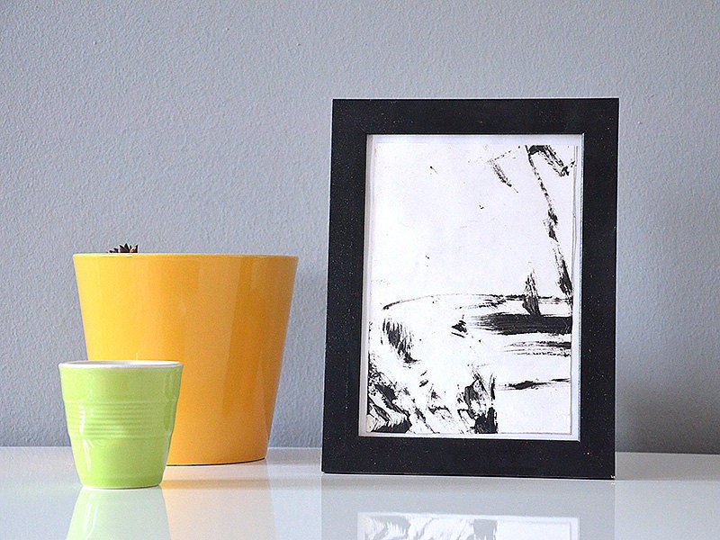 Minimal (black) // Original contemporary artwork // Minimal black & white wall art