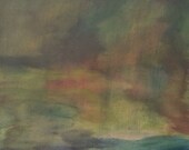 Semi Abstract Oil Painting Sketch Large Traditional Seascape Coastal Nautical Green Blue