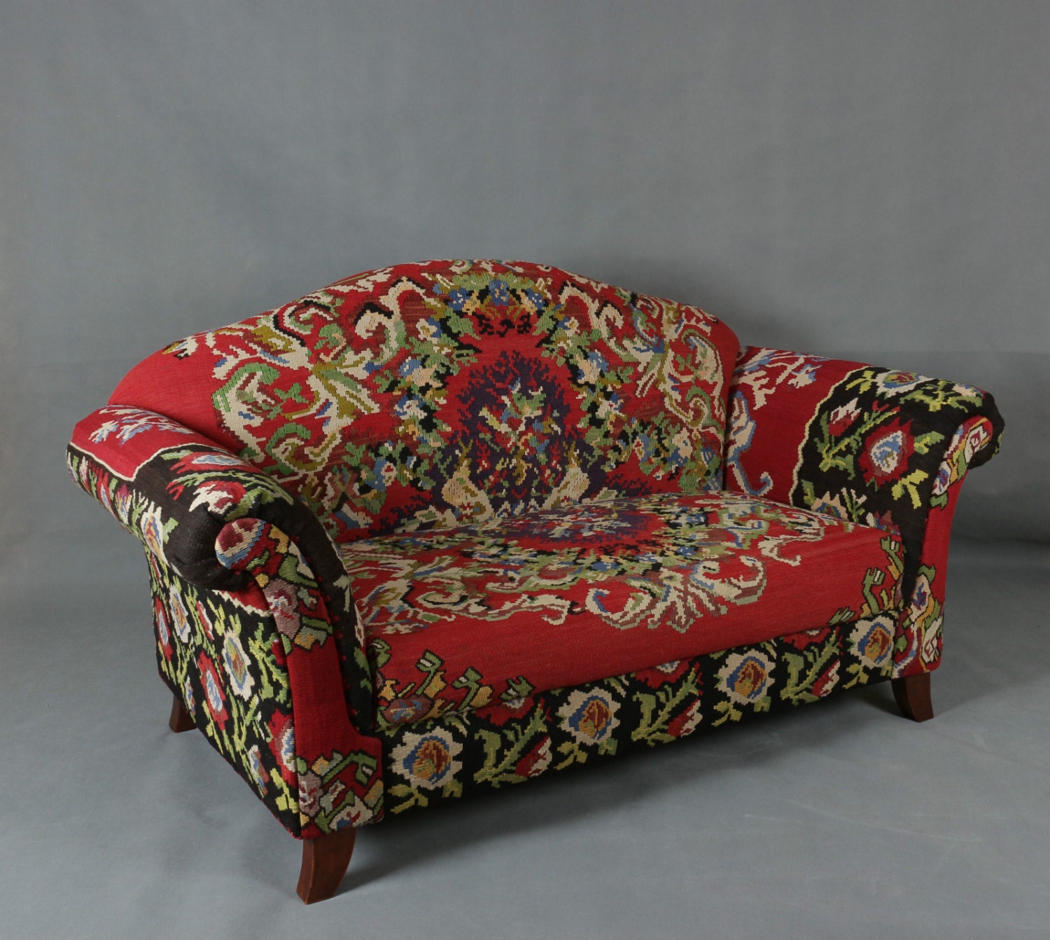 Handwoven Vintage Wool Kilim Sofa armchair chair patchwork