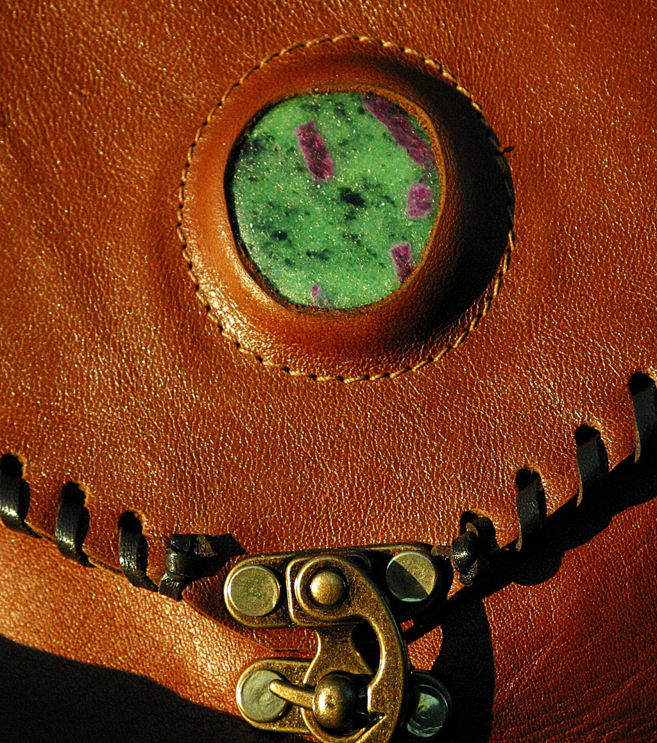 Handmade Utility Belt With Ruby Fuchsite by Dog and Fox