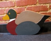 Maple Duck Cutting Board, one side Painted as a Drake Mallard  (Free shipping)