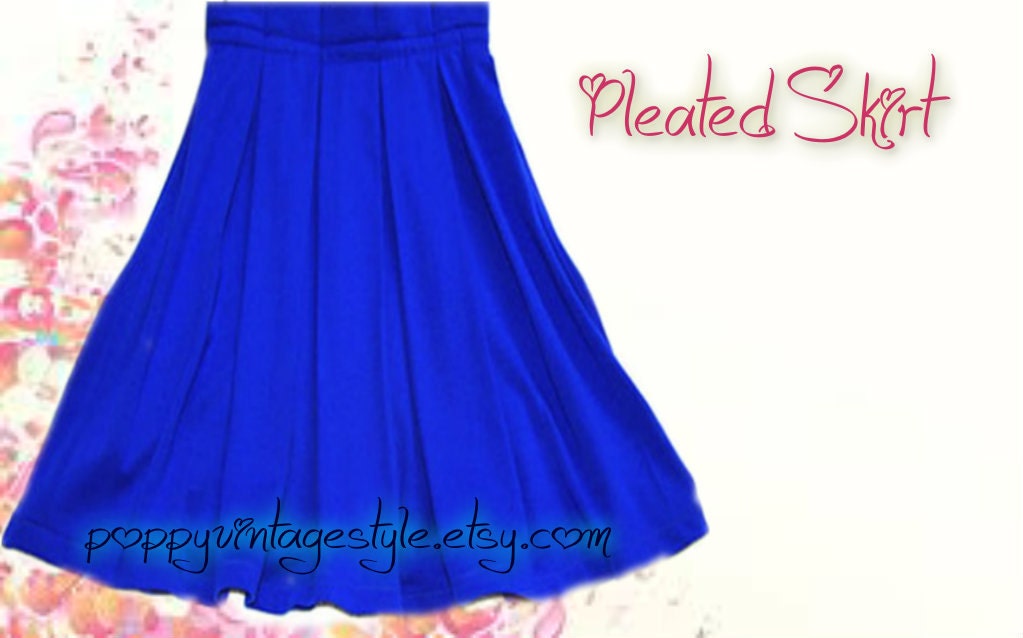 Vintage Style Pleated Skirt--Custom Made In Your Choice of Size and Color-Retro-Prinup-Rockabilly-Mad Men