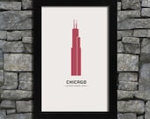 Chicago - Sears (Willis) Tower - City Print Poster - 11x17