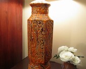 Vintage light, retro lamp, mid century lamp, ceramic lamps, orange lamp,modern lamp.