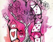Art Print - Alice's Adventure's in Wonderland - "Painting the Roses Red"