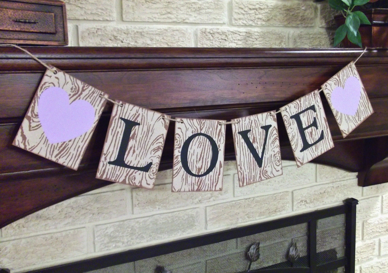 Rustic Wedding Banner - Love Wedding Banner - Bridal Shower - Photo Prop - Wedding Garland - Reception Decoration - Valentines Day