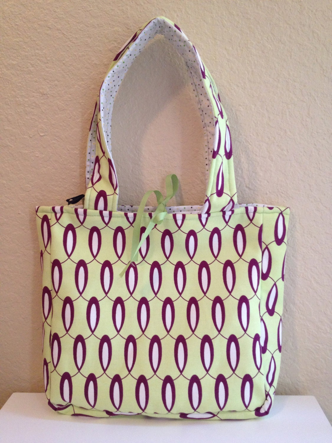 Bright and Bold Abstract Circles with Polka Dots -  Reversible Tote