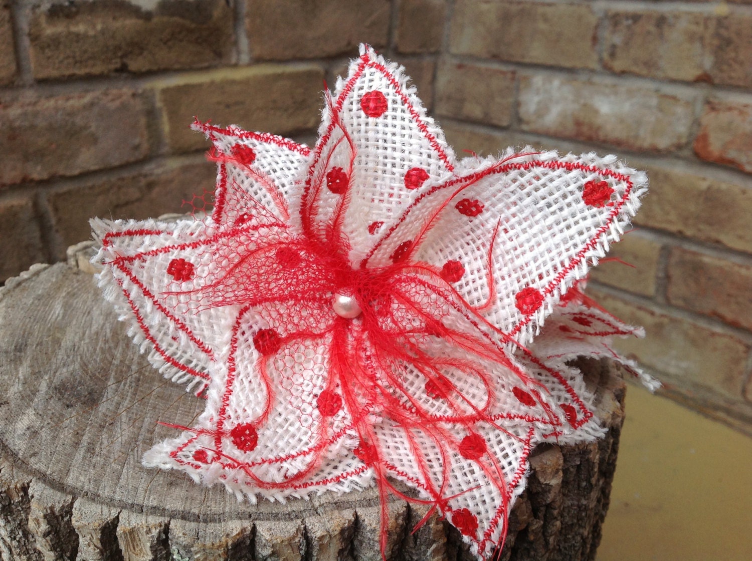 Floral Hair Piece / Hair Accessory / Hair Clip / Brooch / Cake Topper / OOAK Hand Made to Order Custom