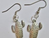 cute pewter cast iron cactus earring led &nickle free handmade by me :)/ER3