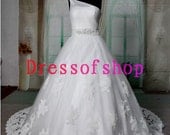 One Shoulder Designer Lace Wedding Gown  Wedding Dresses