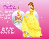 Princess Belle Beauty and the Beast Birthday Invitation Personalized Custom Printable Digital File