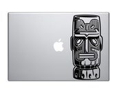 Tiki Art Carving Statue Vinyl Decal / Sticker to fit Macbook Pro 13" 15" 17" - Custom sizes statuette idol  precision die cut  tribal Moai