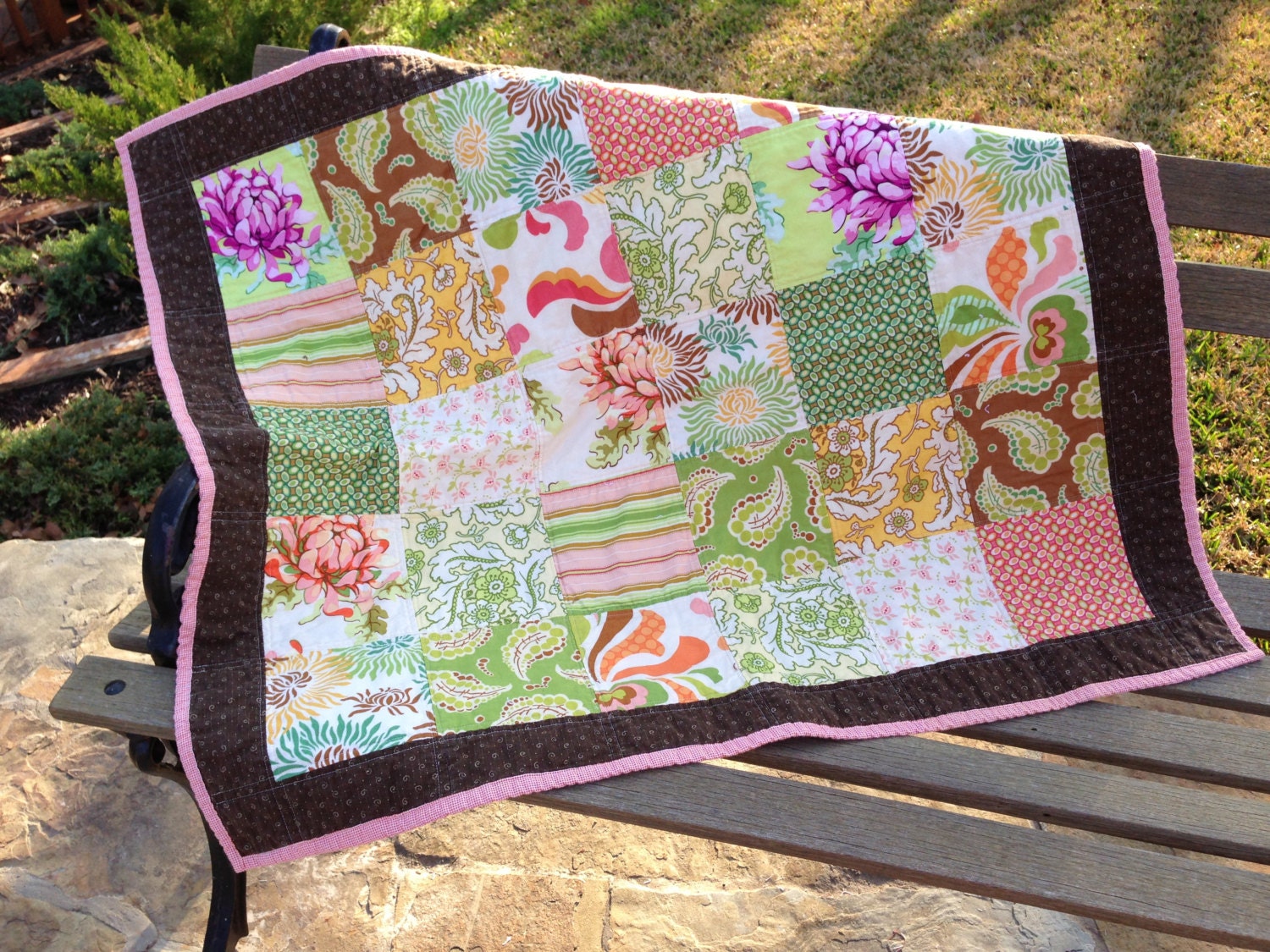 Mother's Day Quilt / wall hanging with flowers and spring colors