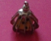 Lucky Charm Silver Tone Caged BAKELITE Dice Die Vintage Unique Costume Jewelry Treasure