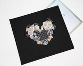 Quilted iPad sleeve, iPad 2 case, iPad 2 Cover "Lace heart"