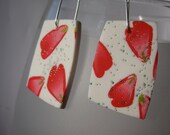 Contemporary "Falling rose petal" earrings: Polymer clay with sterling silver ear wires