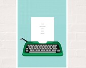 Type Anything You Want Poster : Customised Message Typewriter Modern Illustration Retro Art Wall Decor Print 11 x 8