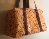 Cherry Blossom Foral, Peach, and Brown Messenger/Tote/Diaper Bag/Gym Bag/Beach Bag/Purse/Carry-On