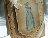 Elegant and feminine handmade card, blank inside with coordinating envelope