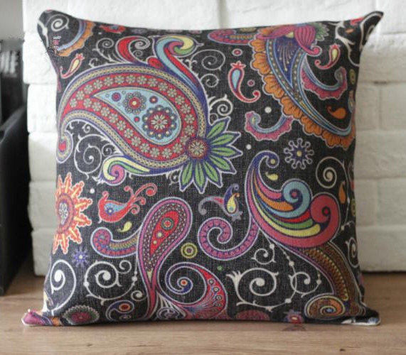 Eco-friendly Pillow Case, Cotton Linen Cushion Cover, Handmade Cushion Case, National Style Pillow Cover