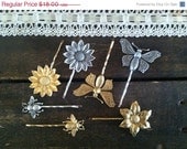 ON SALE CHOOSE Any Two Bobby Pin Hair Pins, Bumble Bee Honey Bee, Butterfly, Sunflower, Flower, Silver And Gold. Ready To Ship