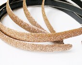 2 x GOLD GLITTER headbands - DIY headband supplies - sparkly headband
