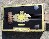 Bad Wolf 3 string Cigar Box Guitar fretted electric acoustic CBG Partagas Black Label