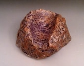 Hand Made - Low Fire Orange & Purple - "Organic Rock" Stoneware Soap Dish - F00