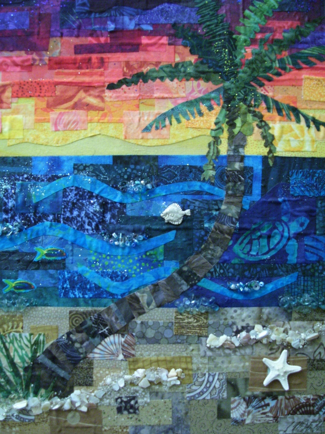 Sunset Palm original mixed media art