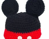 Custom Fit Crochet Handmade Disney Mickey Mouse Disney World Land Hat Cap Adult Teen