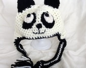 Custom Fit Crochet Handmade Panda Hat Cap Adult Teen