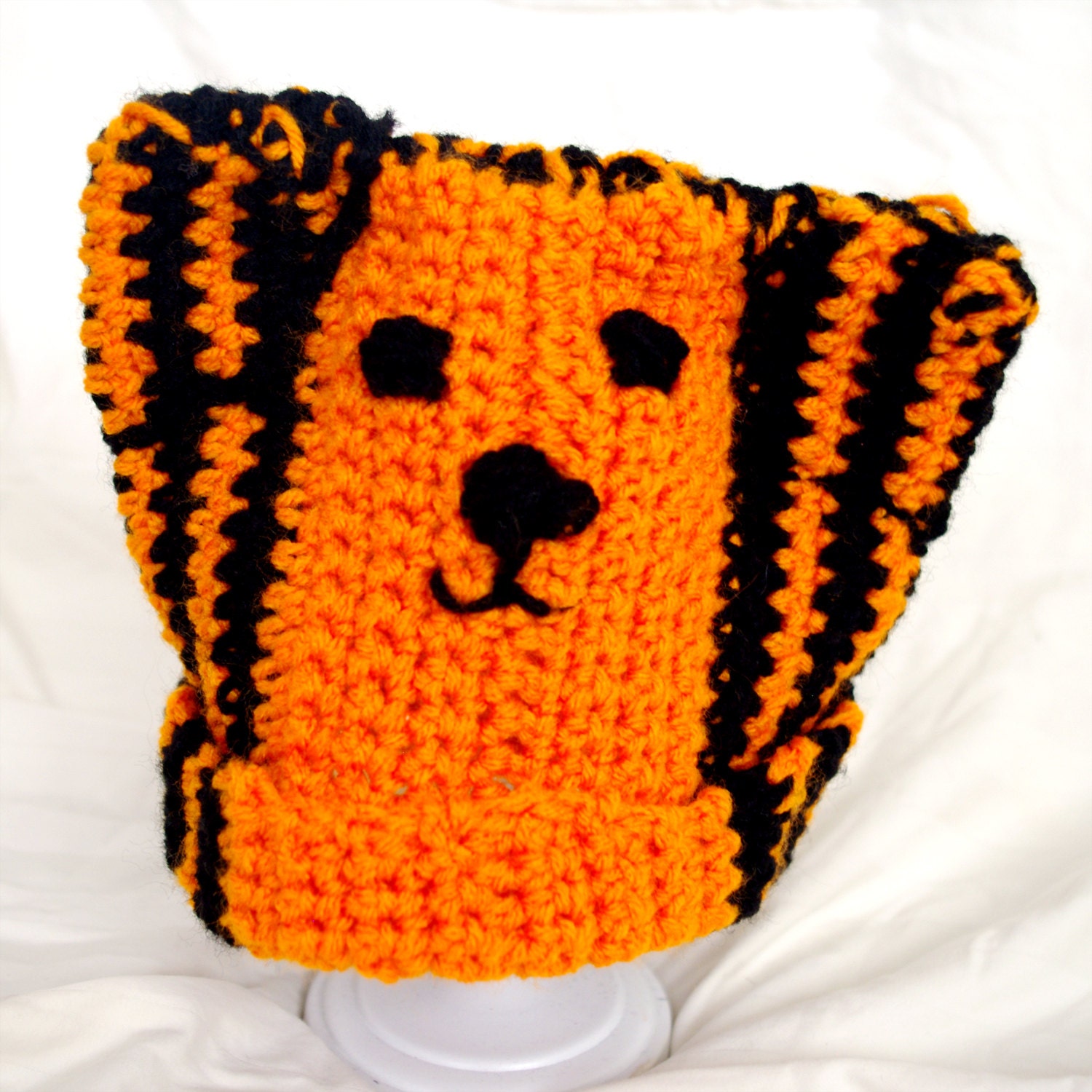 Custom Fit Crochet Handmade Tiger or Cat Hat Cap Adult Teen Photo Prop