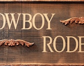 COWBOY RODEO Sign - Western Home Decor - Farm and Ranch - Rustic - Copper - Old West - Wall Hanging - Oak Crests