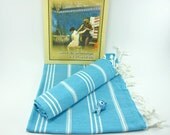 TurkishTowel, Set of 2 Peshkir, Exclusive Quality Pure Turkish Cotton. Hand Head Towel, Tea Towel, Kitchen Towel, Baby Towel, Handmade
