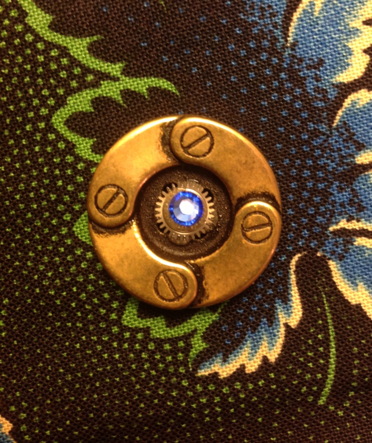 Original Ruby Horologie Brooch Blue Crystal