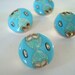 4 Vintage Button :  Beautiful Blue Buttons, 15 mm,  (( Excellent ))   B 209