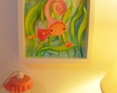 This is Wavi, a fairy who loves to fly between wavy grasses. - mixed media original