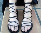 LEATHER HANDMADE SANDALS / Leather Sandals / Gladiator Leather Sandals / Womens Sandals  / Strappy Sandals / Black Leather Sandals.